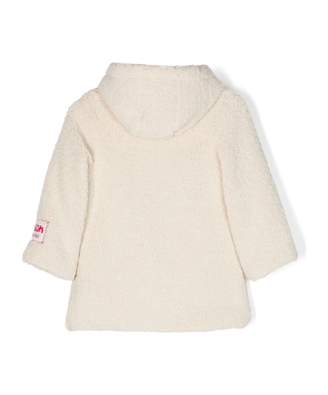Msgm Faux-shearling Hooded Jacket In Nude