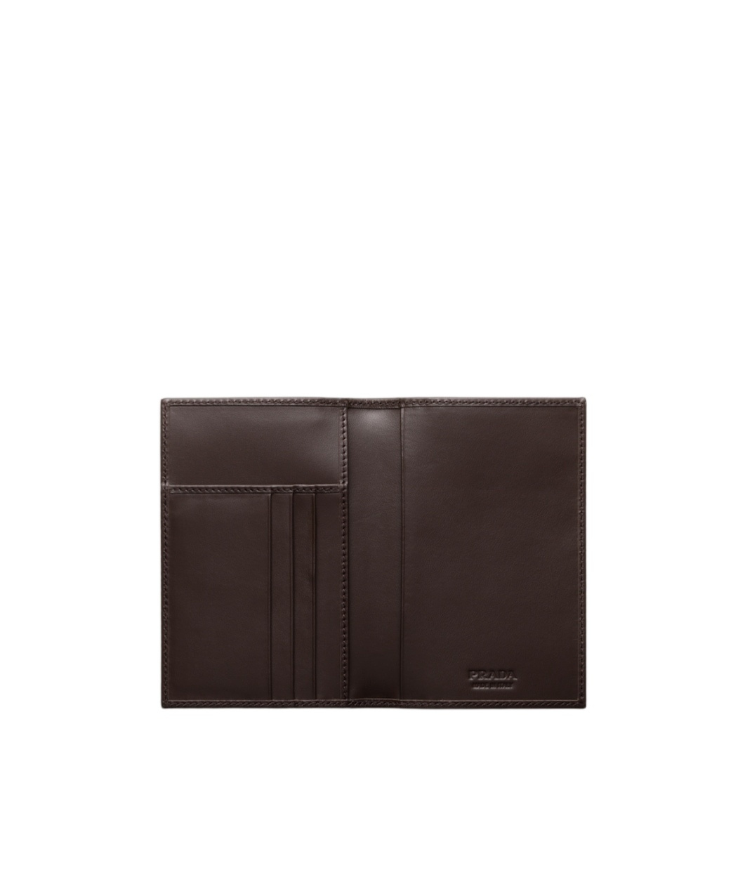Shop Prada Re-nylon And Leather Passport Holder In Blue/coffee