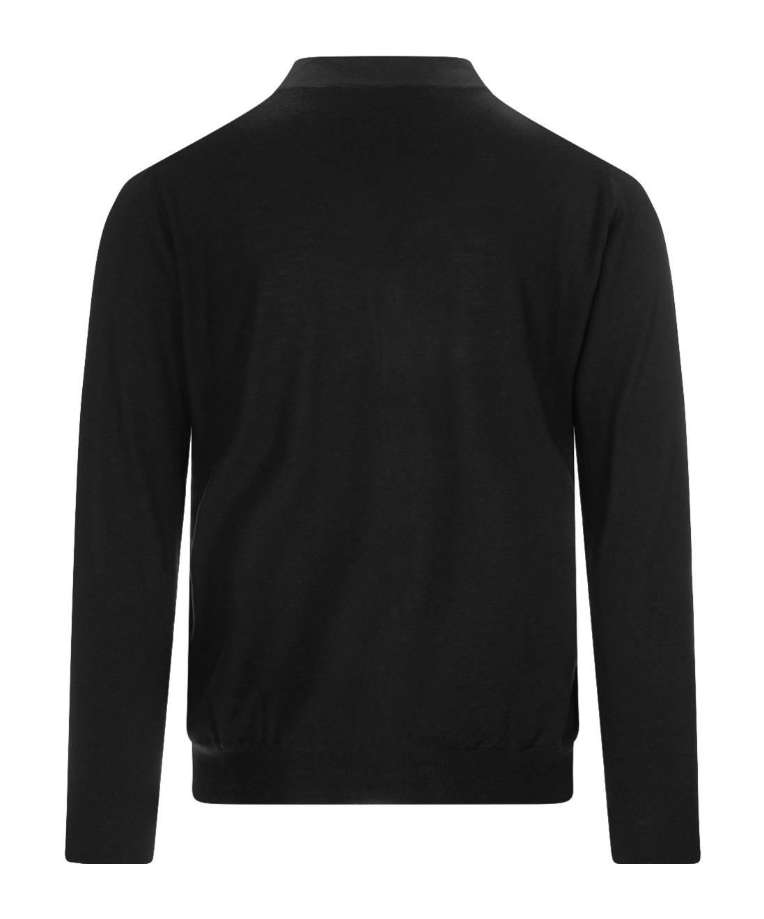 Fedeli Black Virgin Wool Cardigan With V-neckline In Black