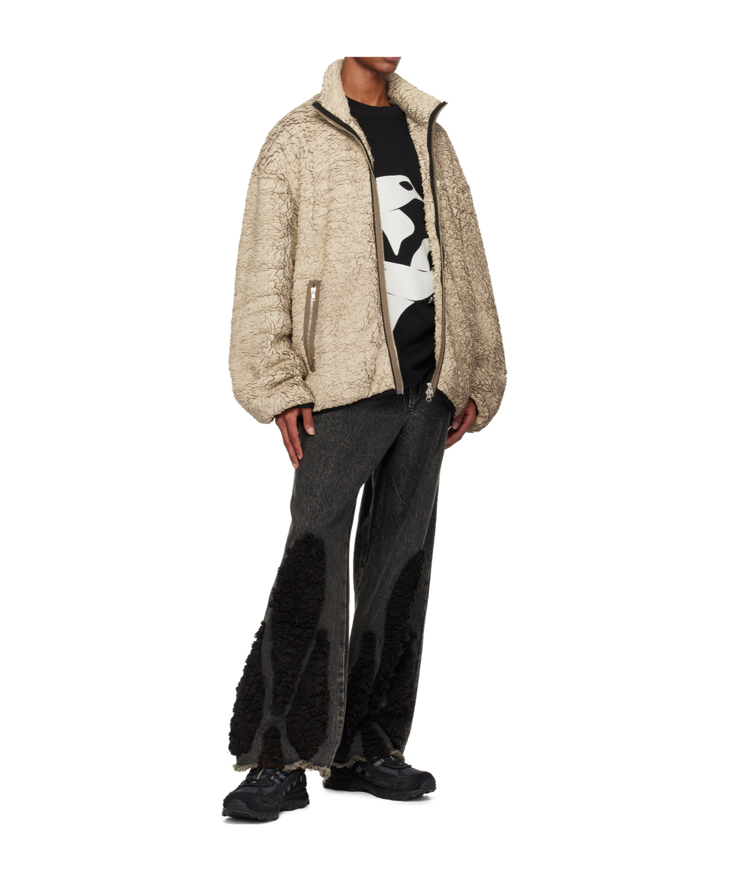 Song For The Mute Off-white Funnel Track Jacket In White