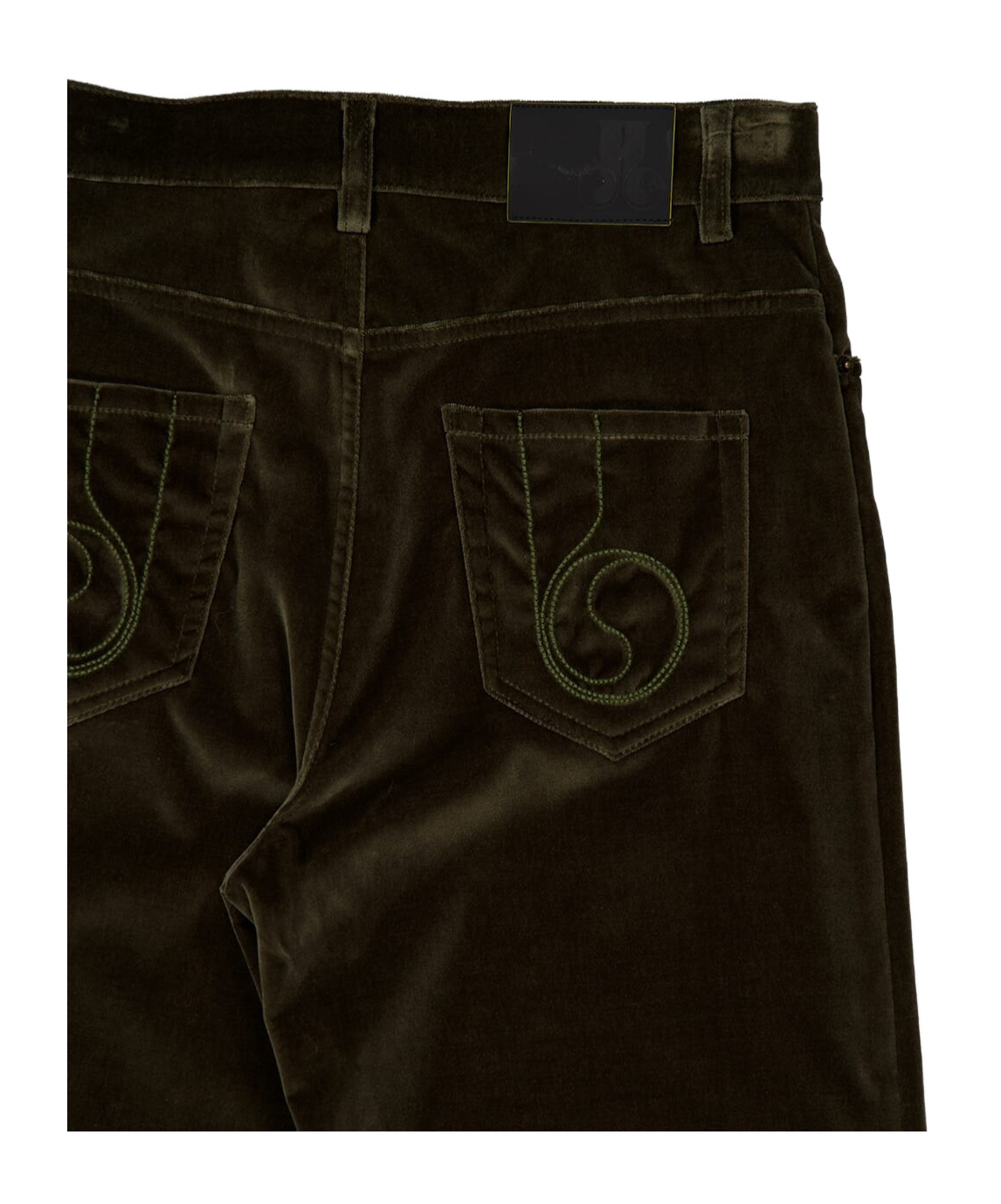 La Doublej Flared Cotton Trousers In Green