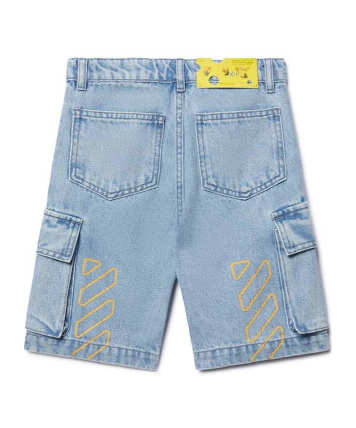 Off-white Bookish Denim Shorts In Blue