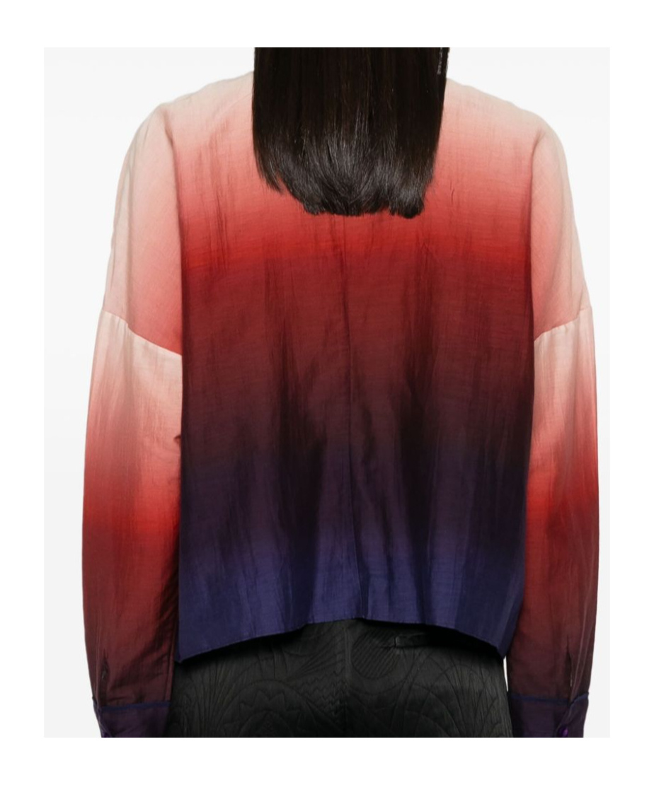 FORTE FORTE MULTICOLOUR GRADIENT-EFFECT PLEAT-DETAIL BLOUSE STRONG STRONG