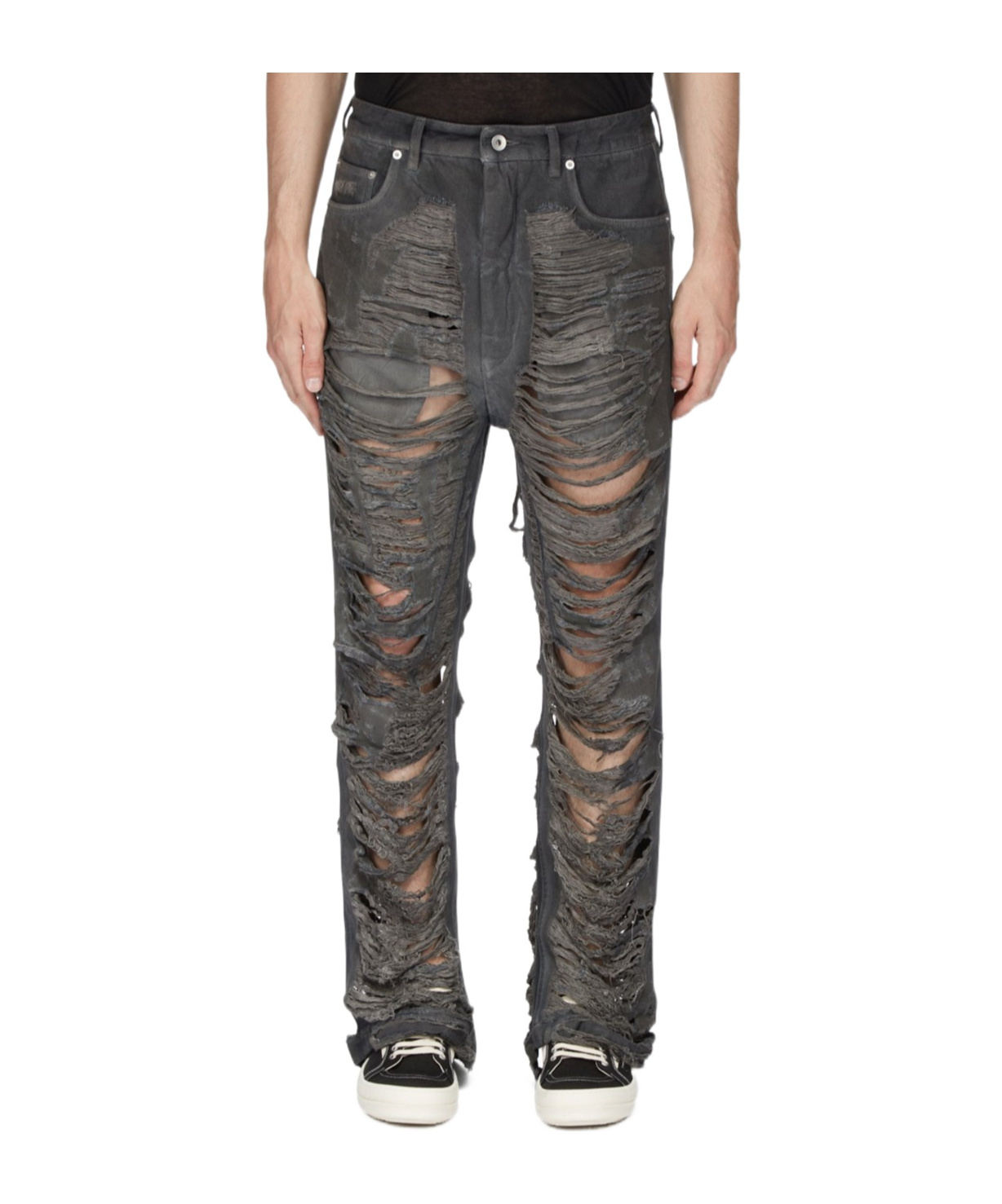 Rick Owens Drkshdw Drkshdw By Rick Owens Man Jeans Blue Size S Cotton, Elastomultiester In Black