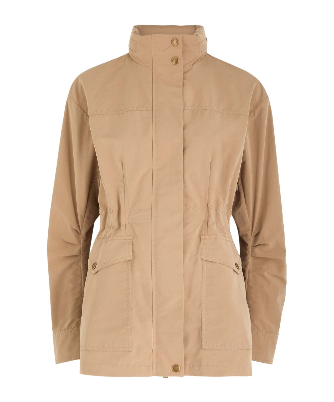 Moncler Logo-print Parka In Nude