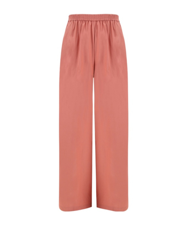 Forte Forte High-waisted Taffeta Palazzo Pants In Red