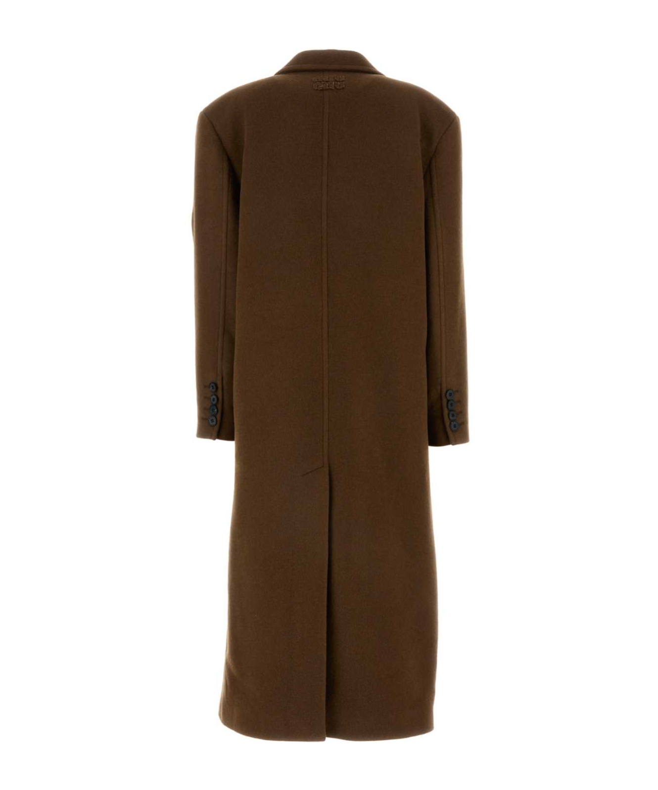 Miu Miu Virgin Wool Coat In Brown