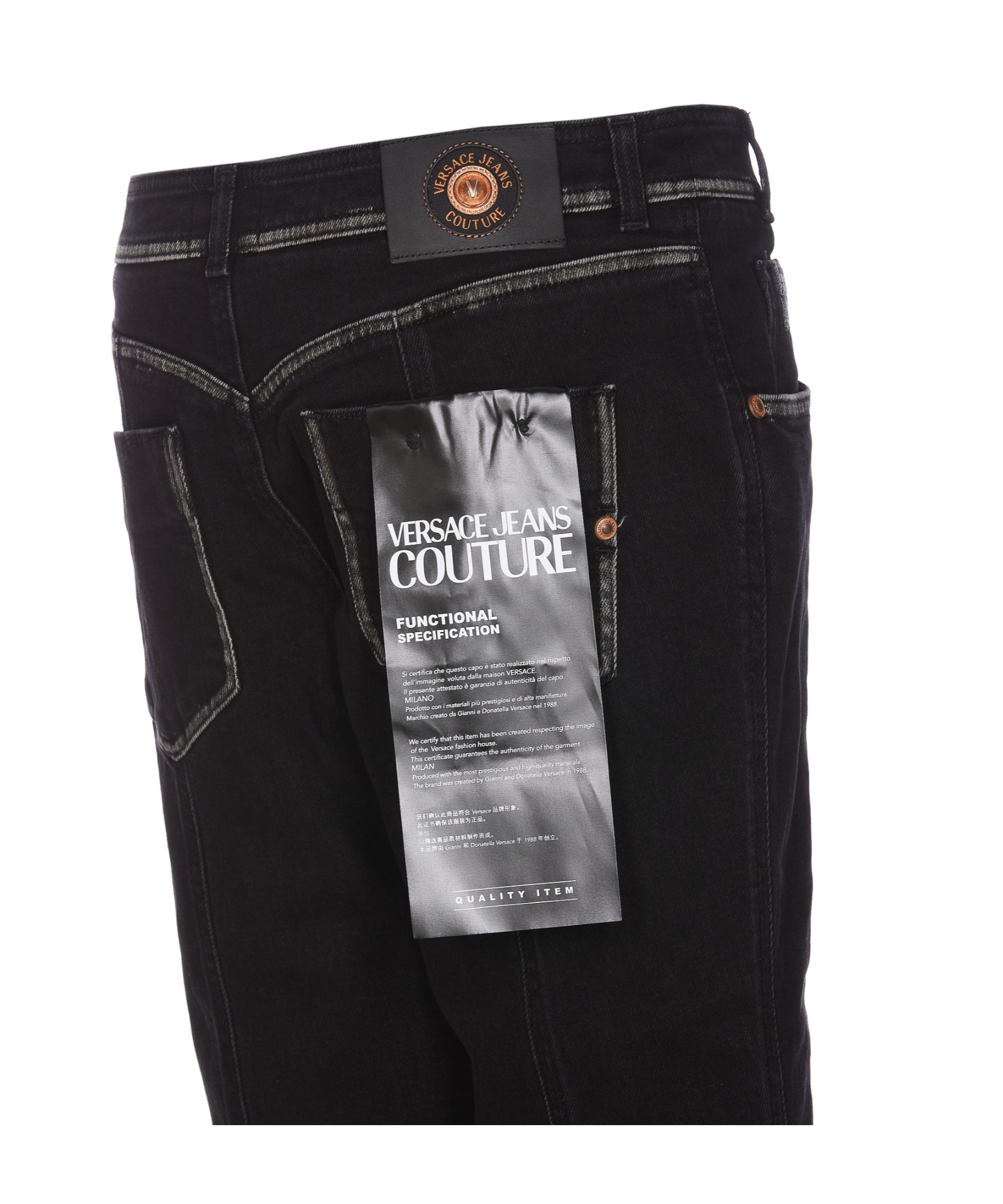 Versace Jeans Couture Logo Patch Flared Jeans In Black
