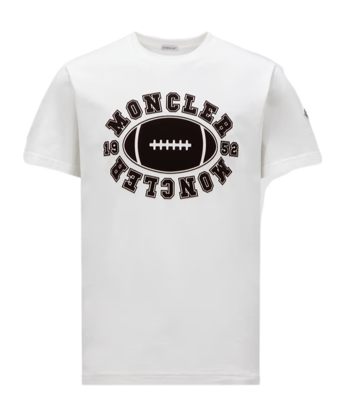 Moncler American Football Pattern T-shirt In White