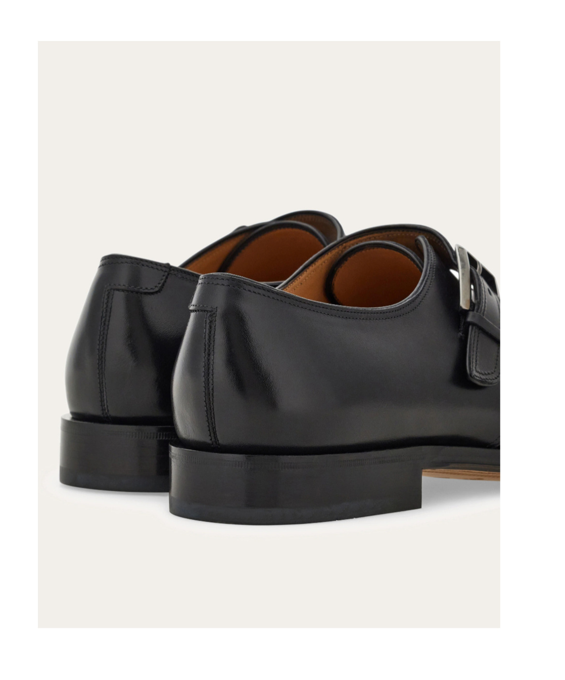 Ferragamo Buckle-fastening Leather Monk Shoes In Black