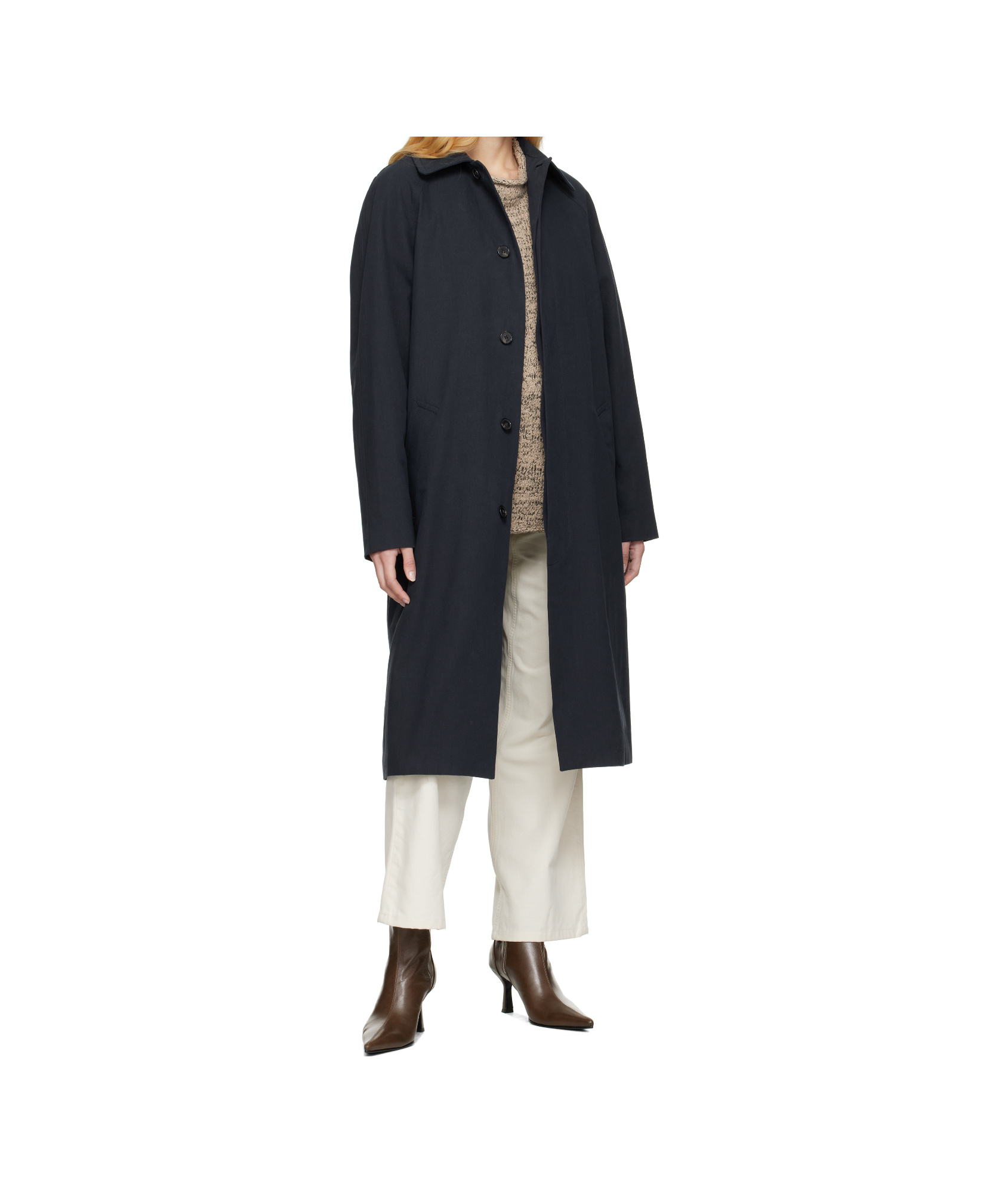 Apc Navy Mac Eduoard Trench Coat In Navy Blue