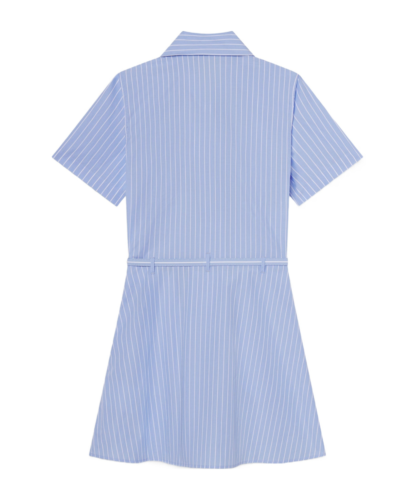Frame Striped Short-sleeved Dress In Blue
