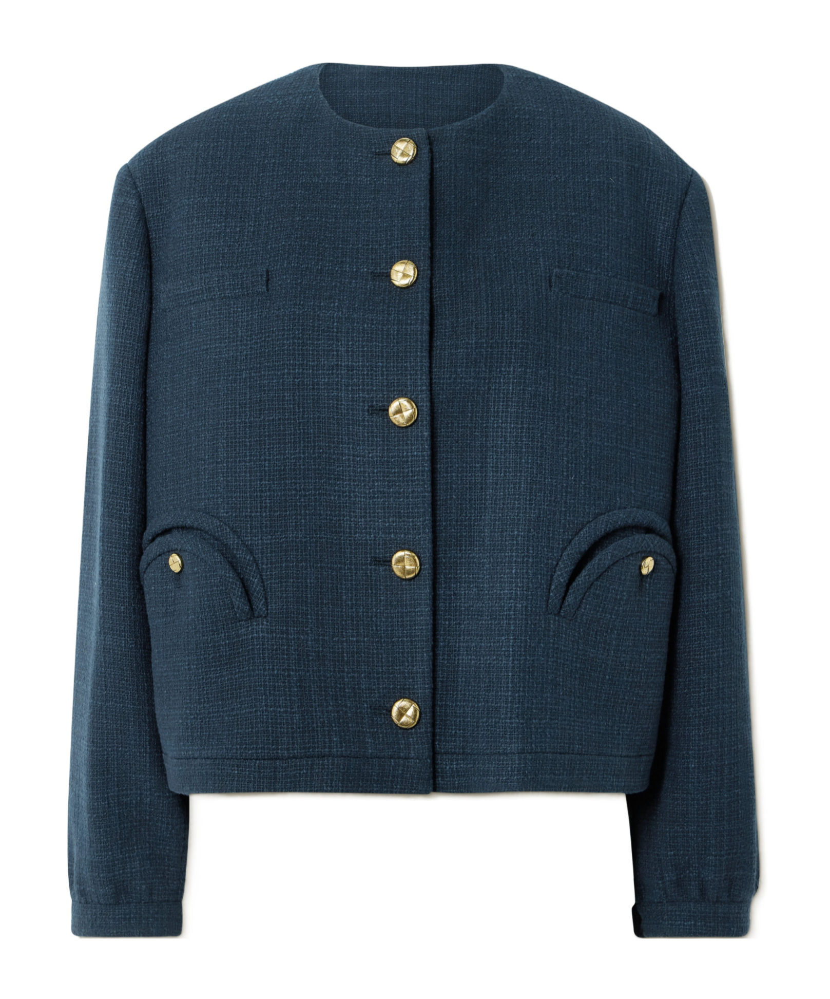 Blazé Milano Missy Gliss Cotton-blend Jacket In Blue