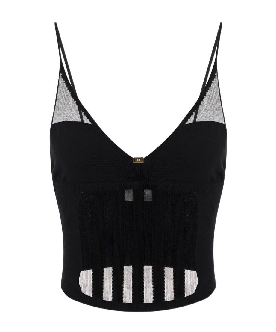 Elisabetta Franchi Corset-style Top In Black