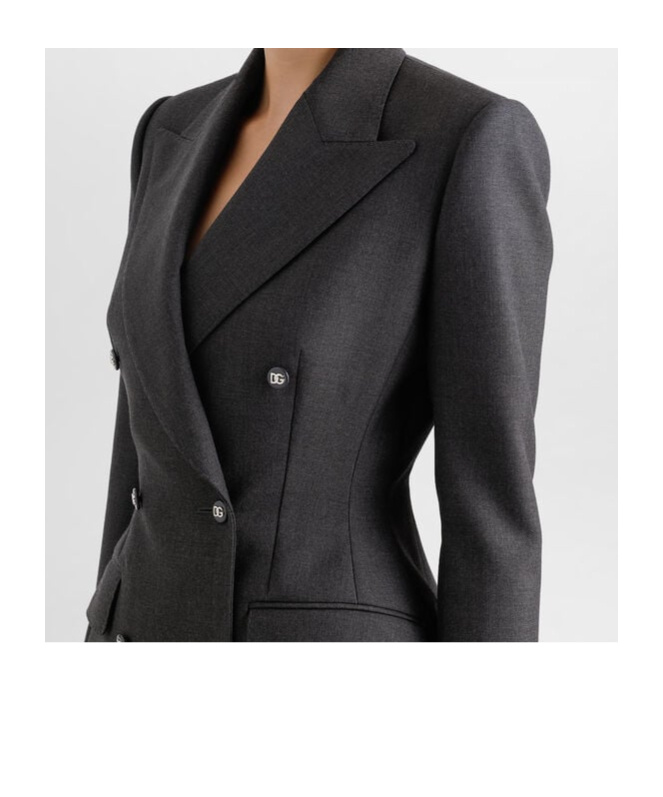Dolce & Gabbana Double-breasted Dolce Jacket With Dg-branded Buttons In Black