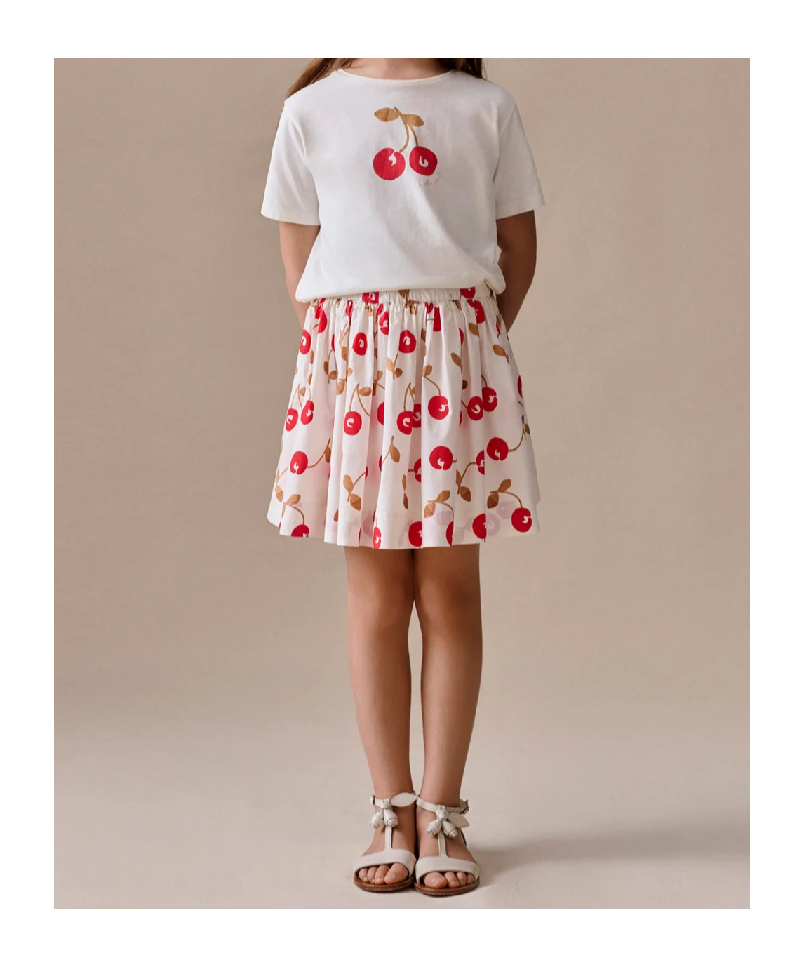 Bonpoint Aada Cherry-print T-shirt In Neutral