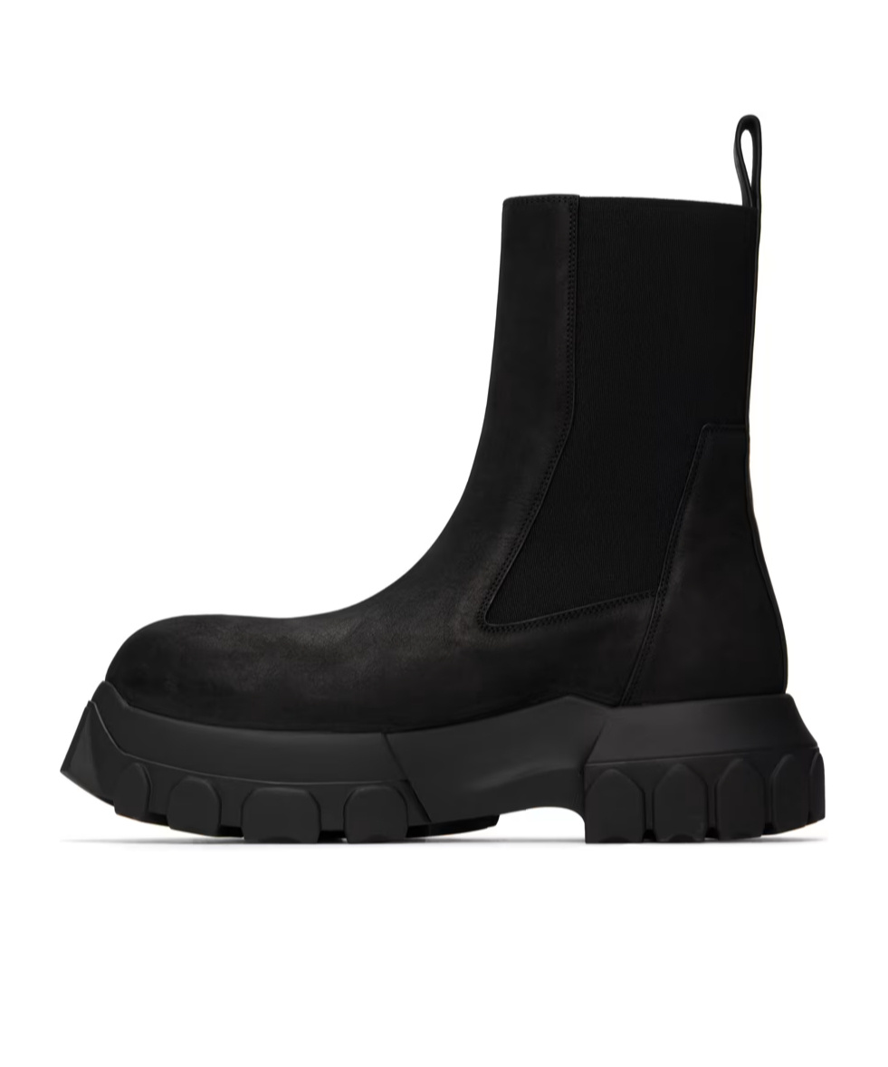 Rick Owens Round Head Chelsea Boots In Black