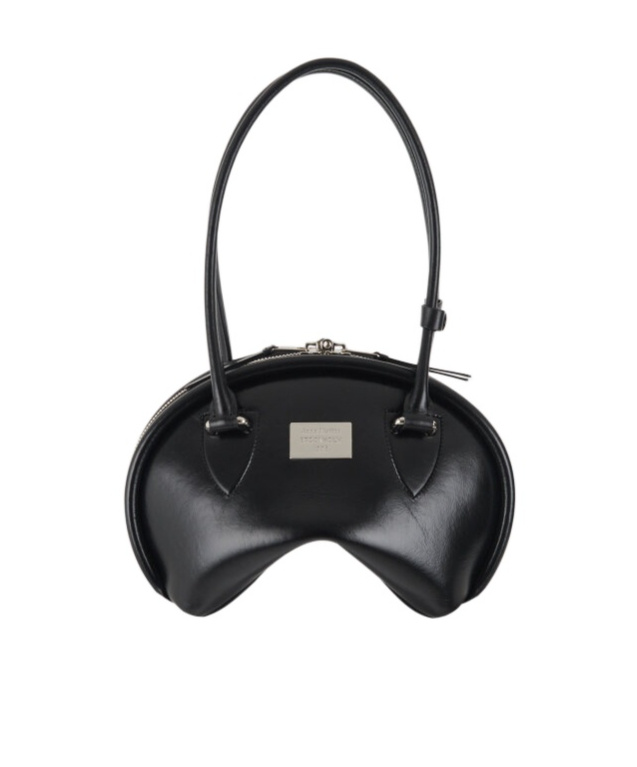 Acne Studios Black Handbag With Two Top Handles And Logo Plaque On The Front In Leather Woman In Black