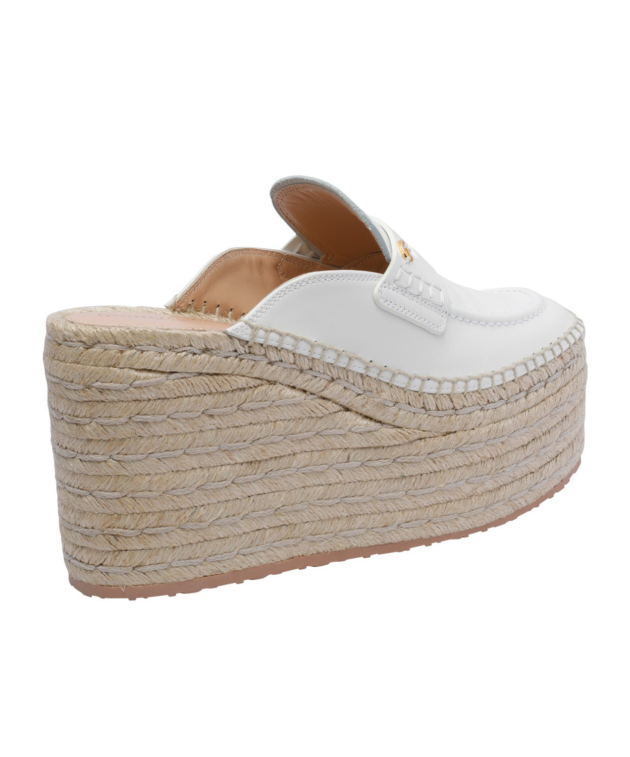 Gianvito Rossi Round Toe Platform Mules With Espadrille Sole