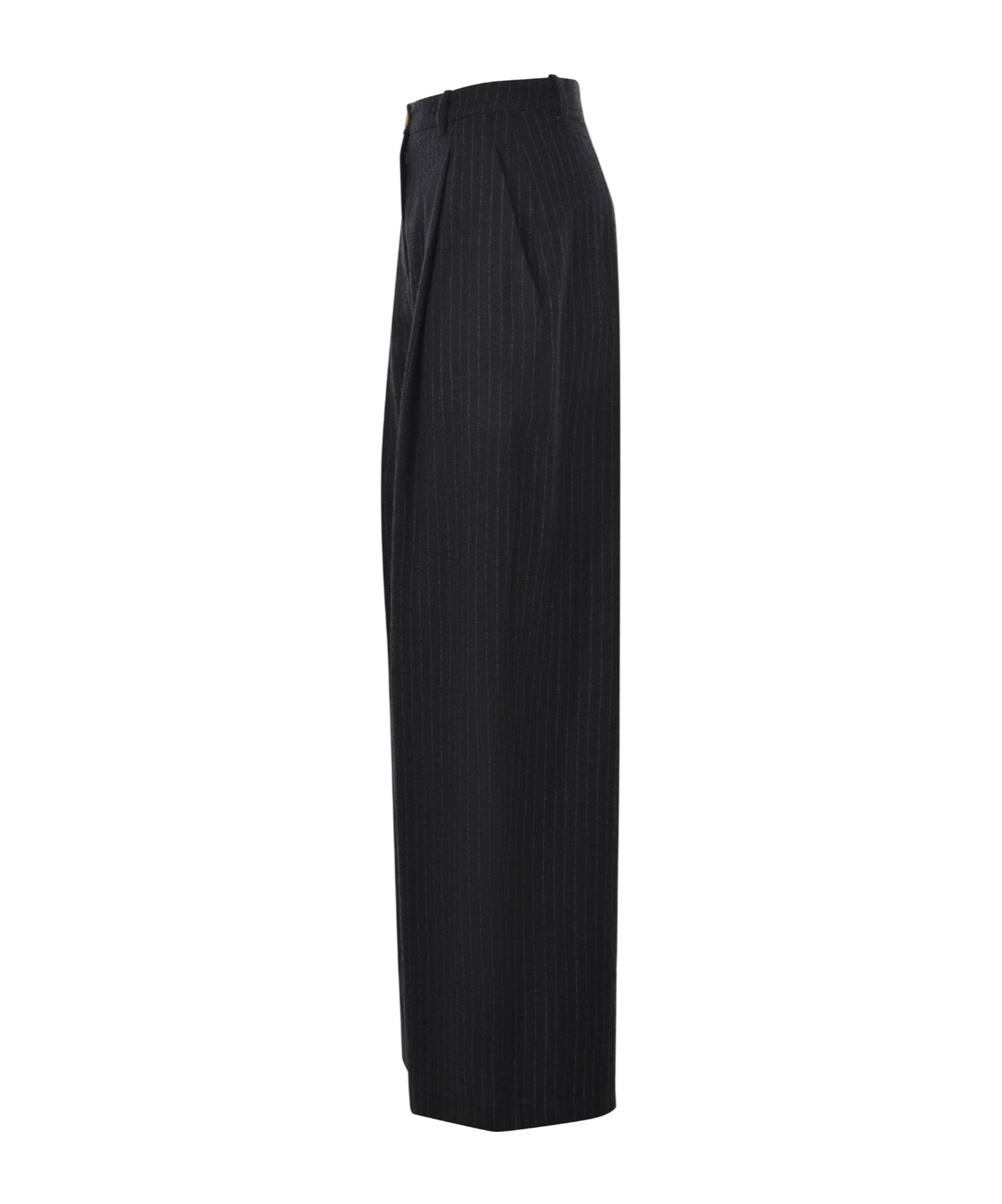 Alysi Striped Wide Leg Trousers In Black