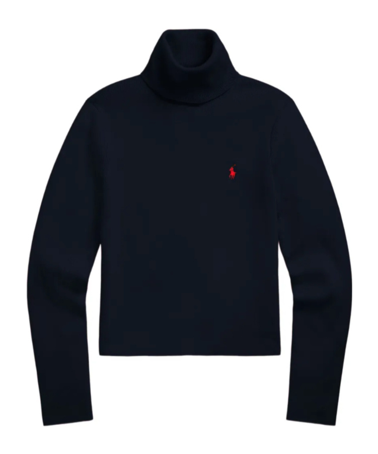Polo Ralph Lauren Roll-neck Sweater In Navy Blue