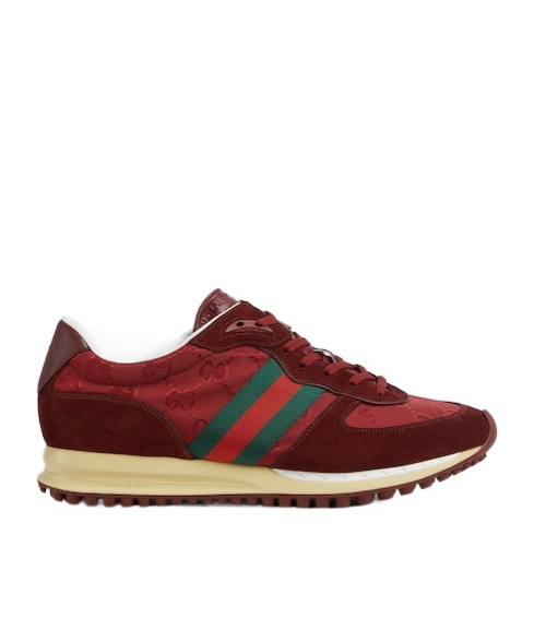 Gucci Motion Fabric Sneakers Suede Inserts In Red