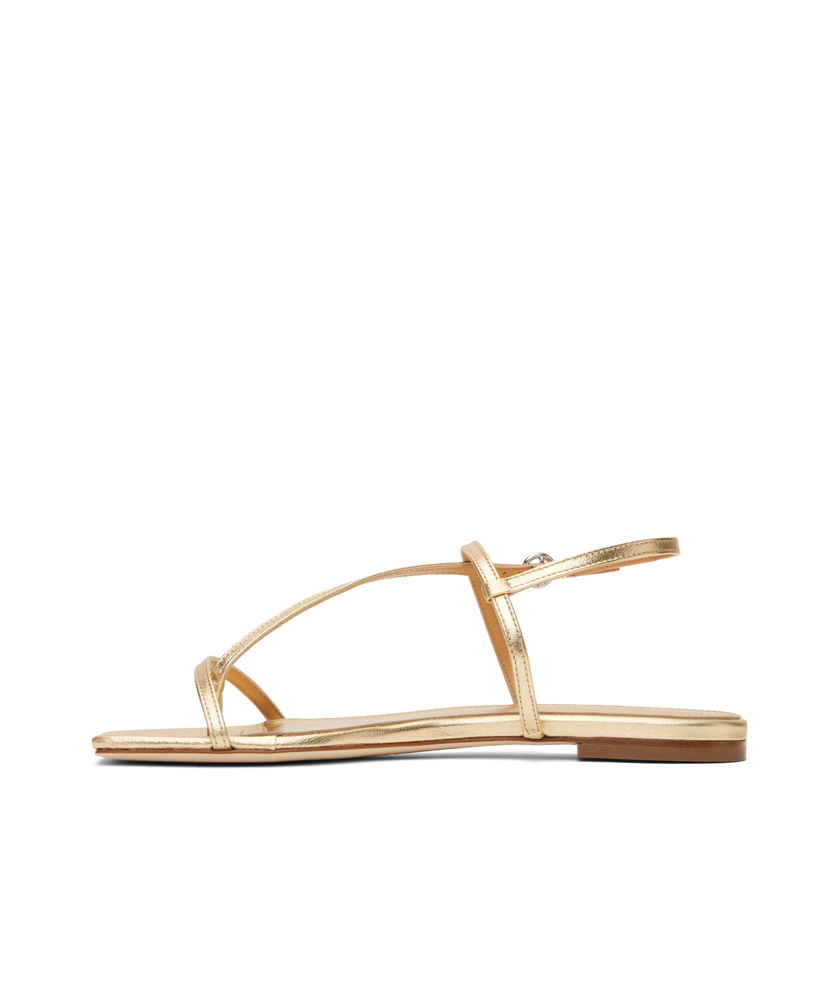 Aeyde Ella Nappa Leather Laminated Sandals Laminated Gold