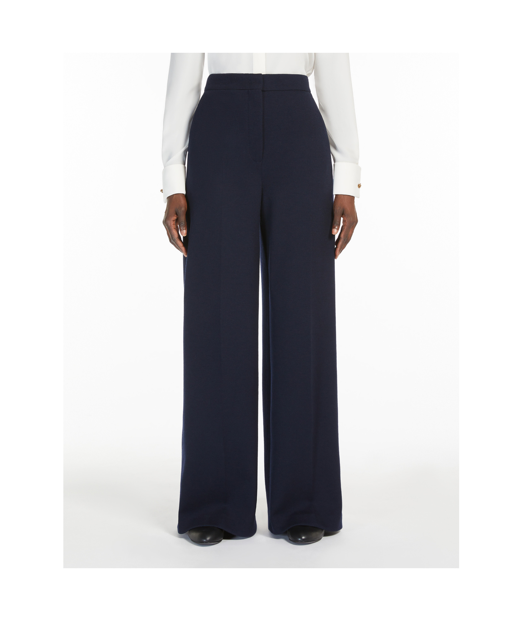 Max Mara Wool Knitted Trousers In Black