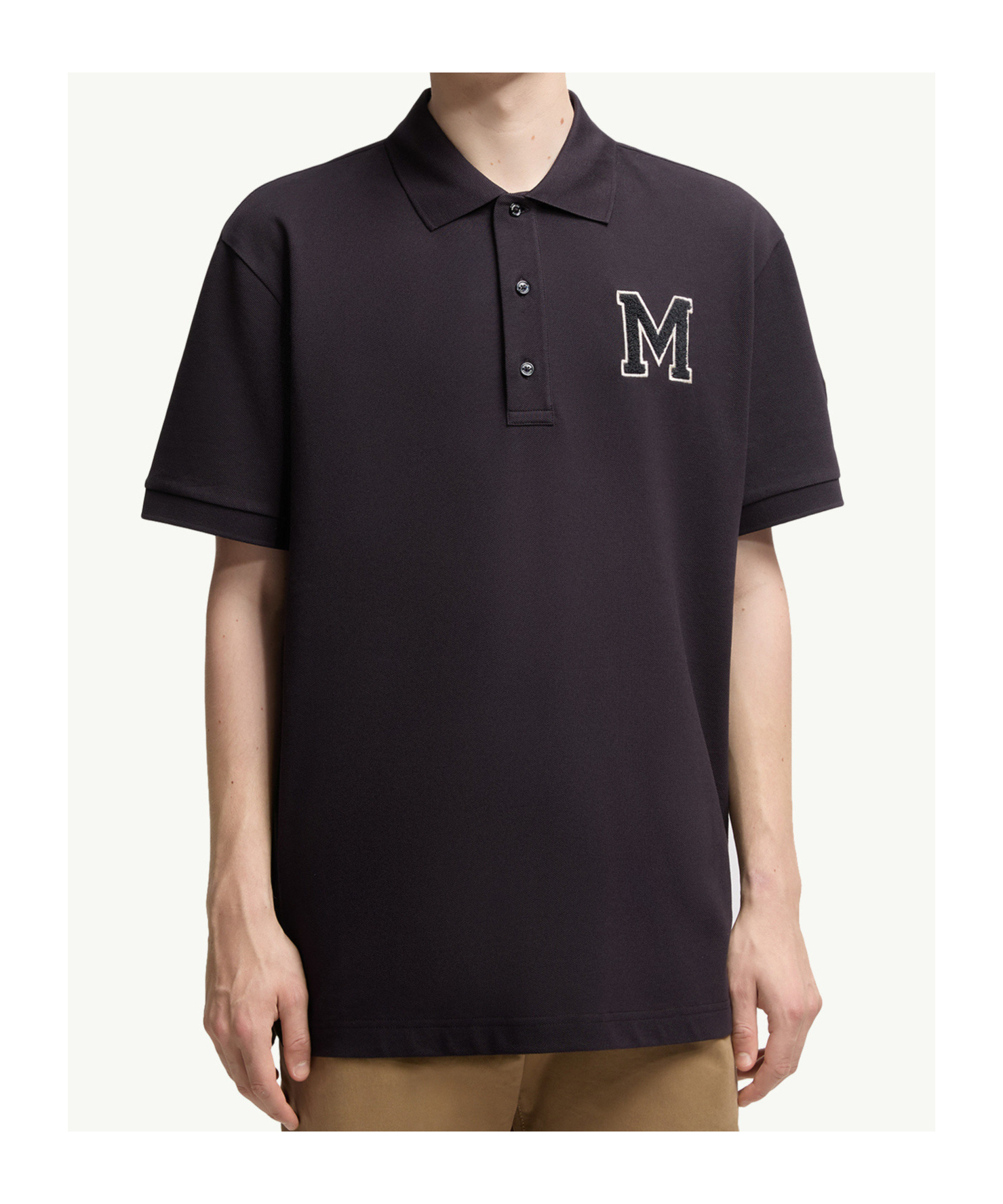 Moncler Polo En Piqué De Coton À Monogramme