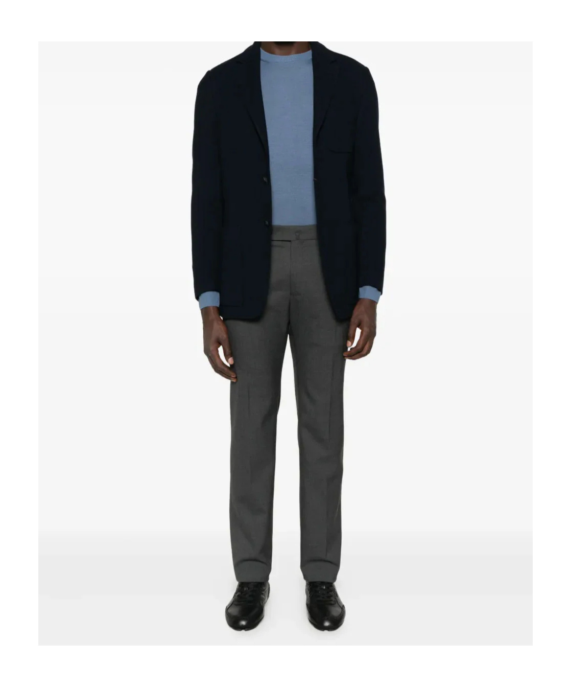 Canali Patch-pocket Knitted Blazer In Black