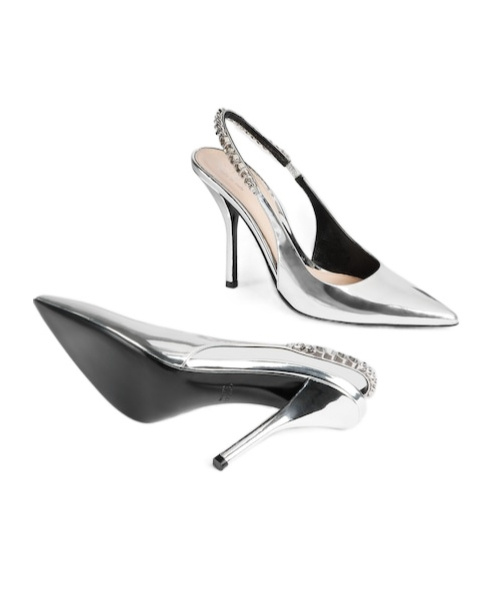 Gucci Signoria Slingback Pump In Silver