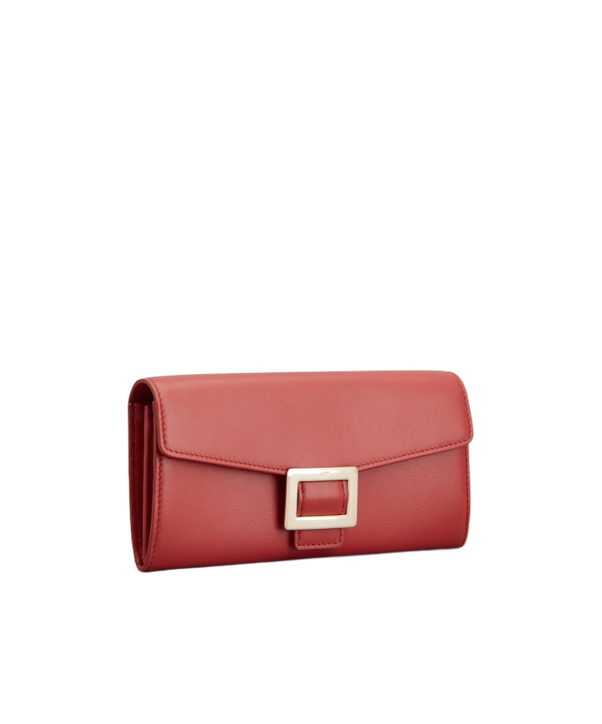 Roger Vivier Belle Vivier Leather Wallet In Red