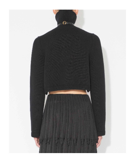 Alaïa Cropped Turtleneck Long Sleeve Knitwear In Multi