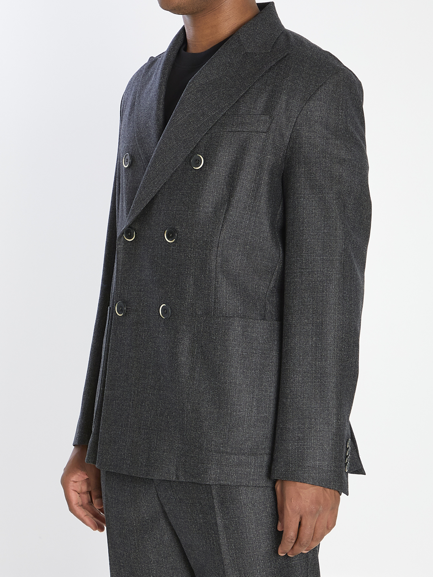 Barena Venezia Double Breasted Long Sleeve Blazer In Gray