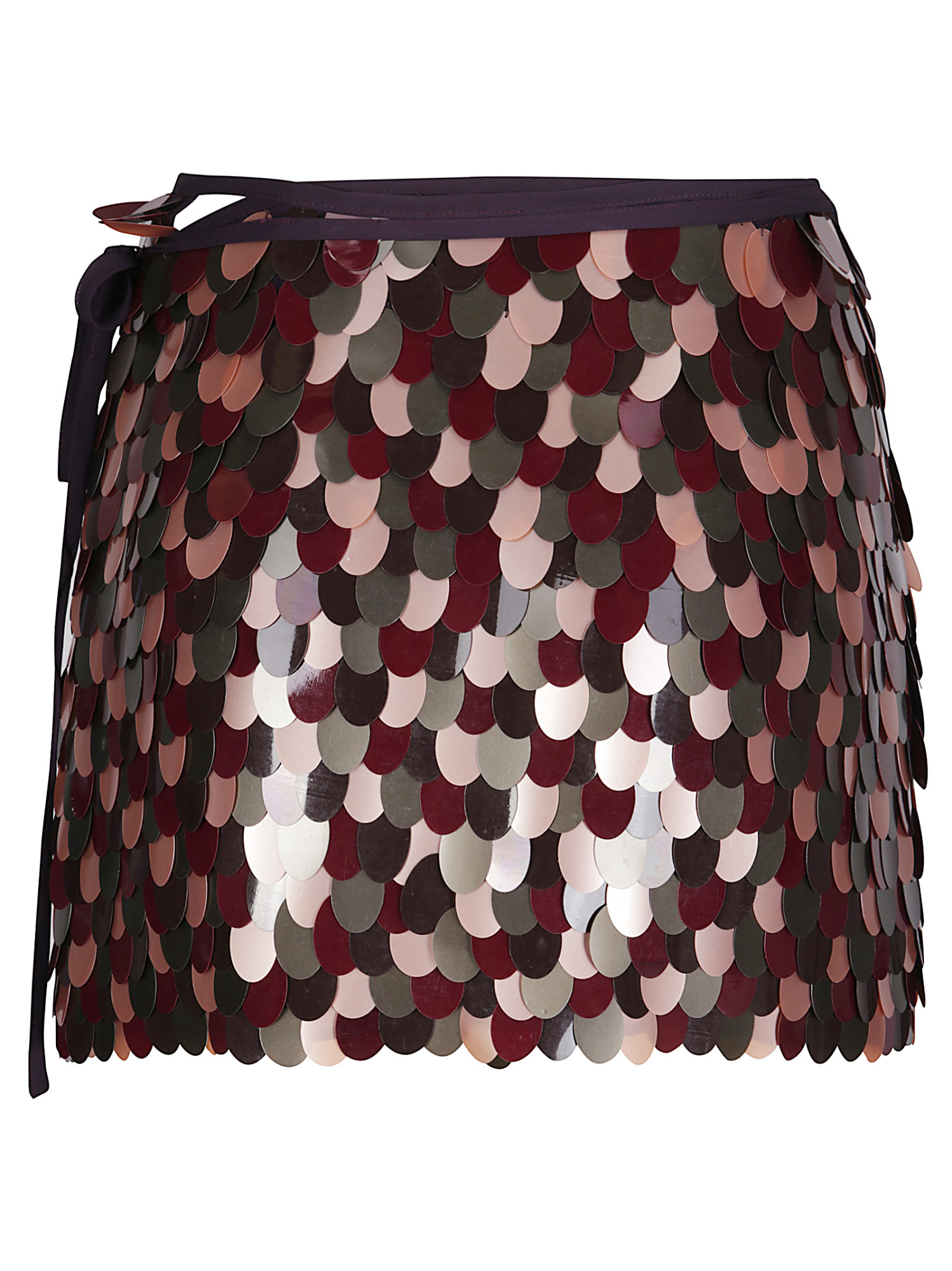 Dries Van Noten Short Wrap Skirt With Side Tie Fastening In Multi