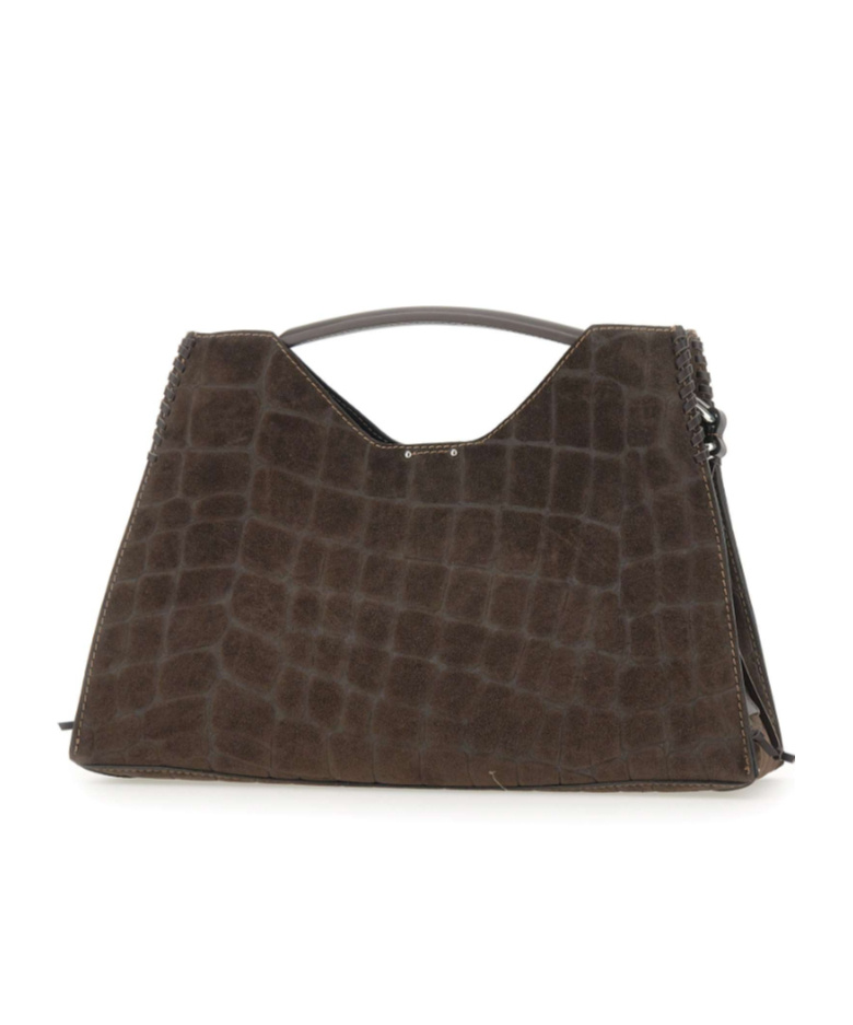 Gianni Chiarini Crocodile-effect Top-handle Bag In Brown