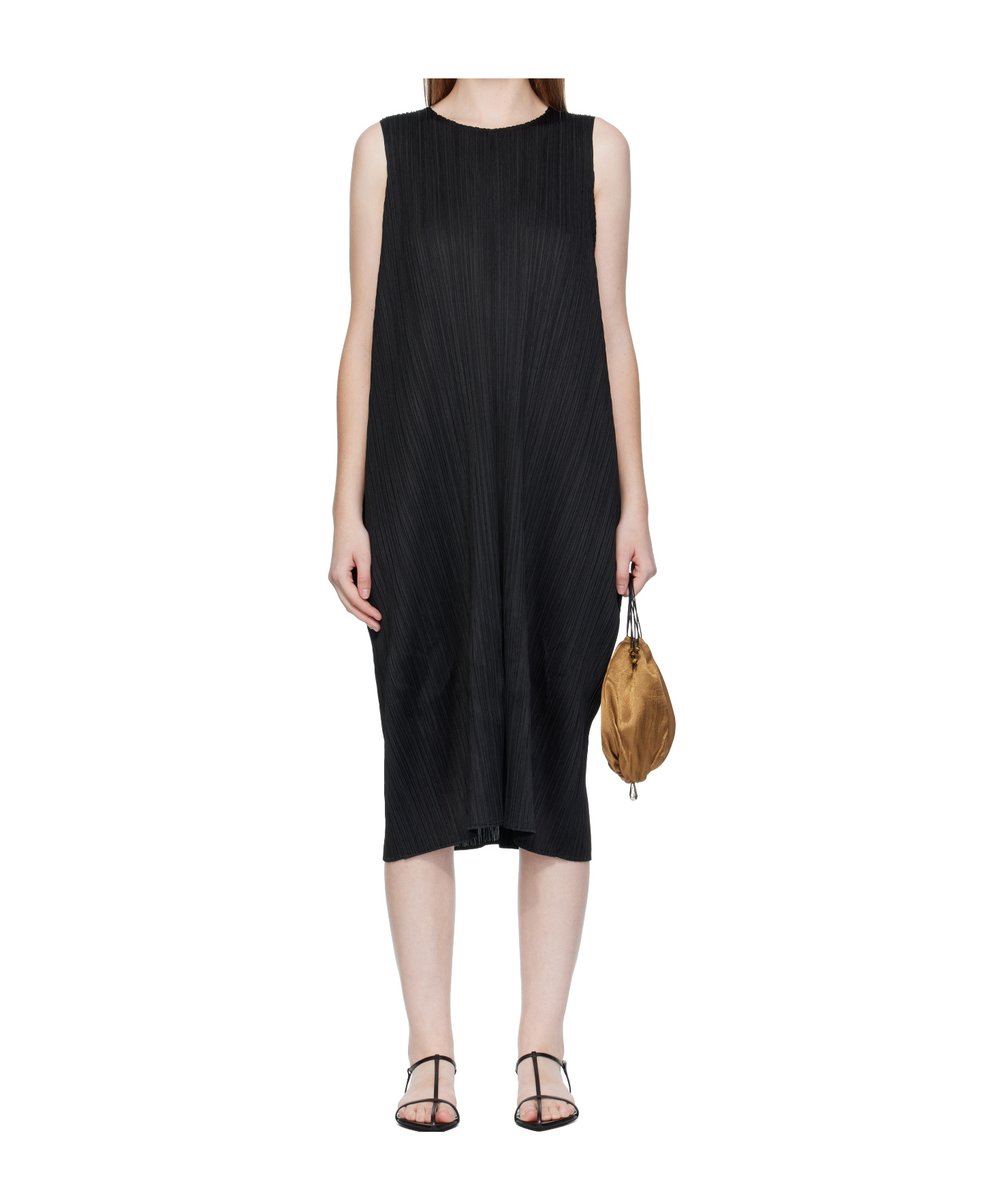 Issey Miyake Lamp Shade Midi Dress In Black
