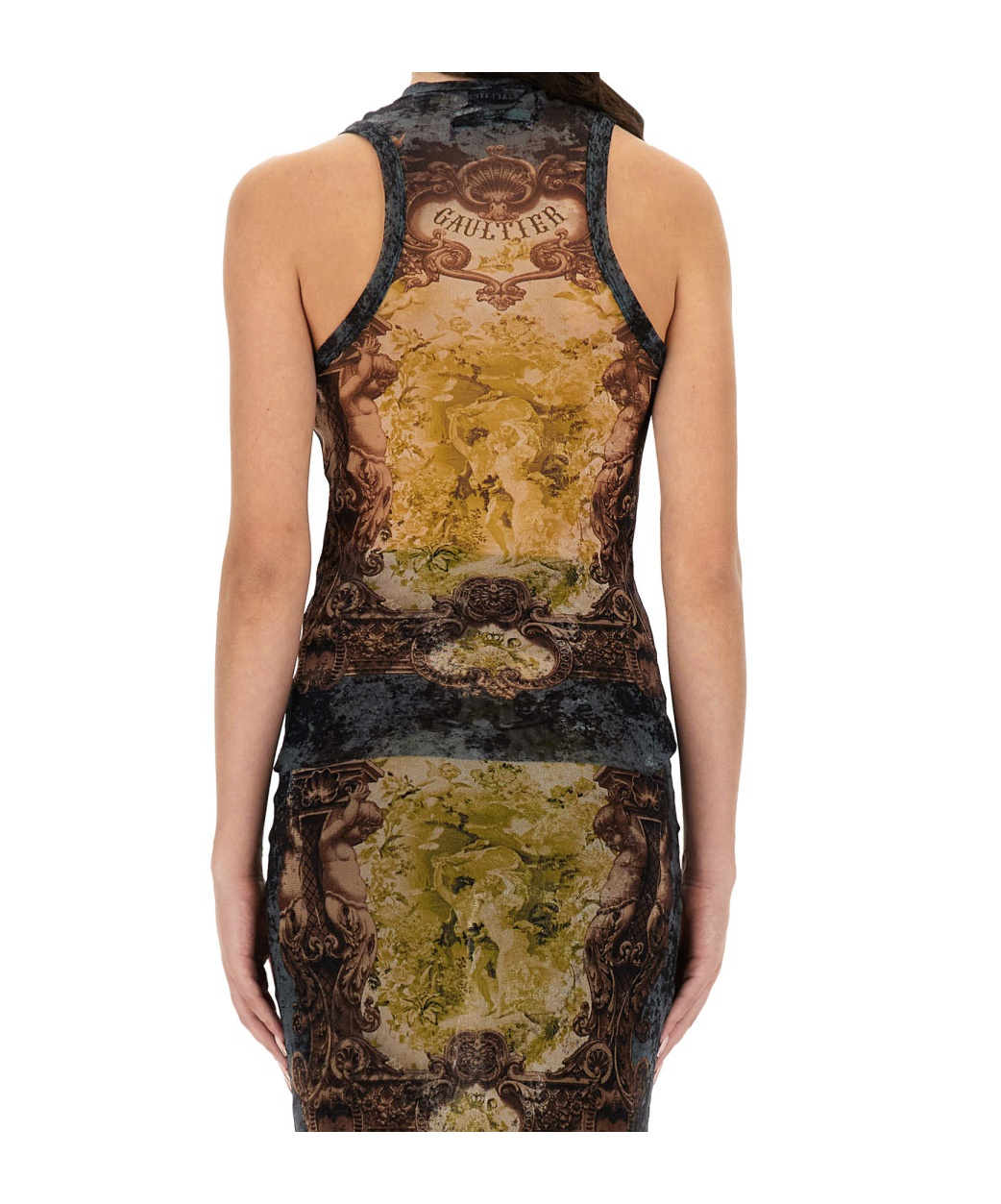 Jean Paul Gaultier Printed Vest In Brown