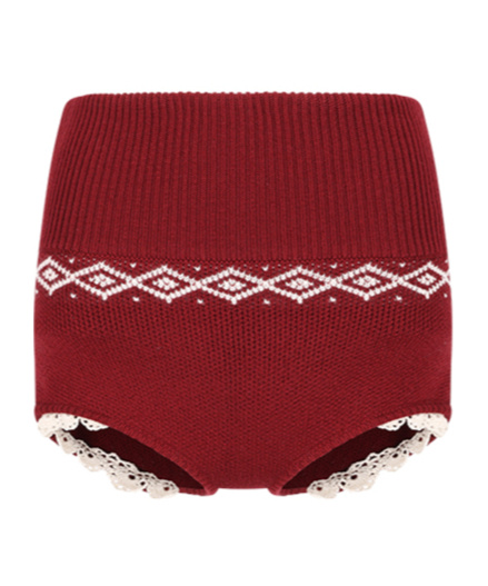 Magda Butrym Elastic Waist Knit Shorts In Burgundy