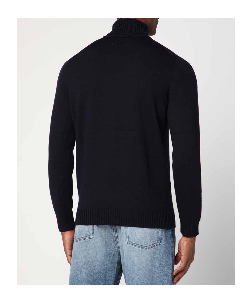 Drumohr Turtleneck Long-sleeves Sweater In Blue