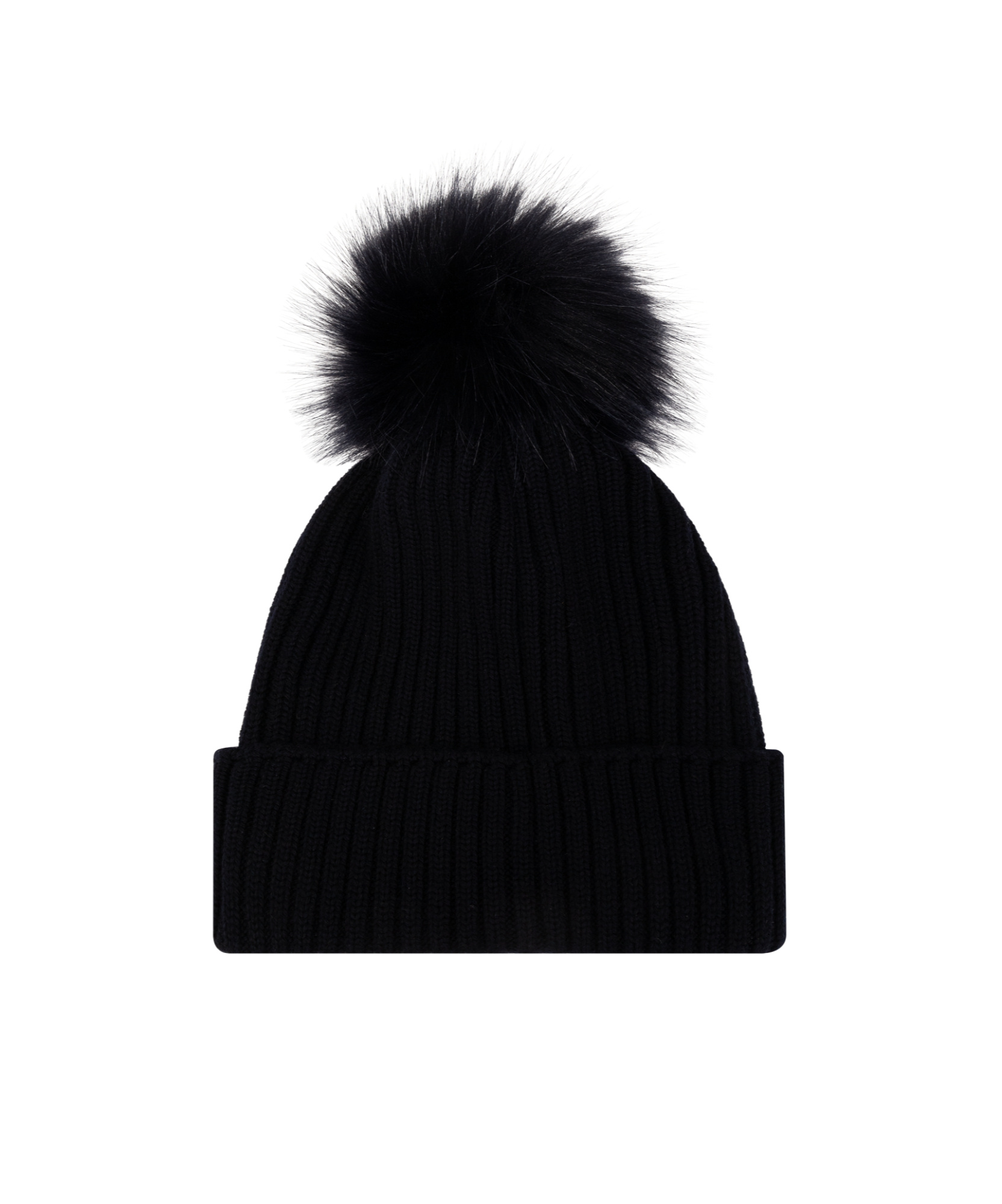 Moncler Pompom Ribbed Beanie In Black