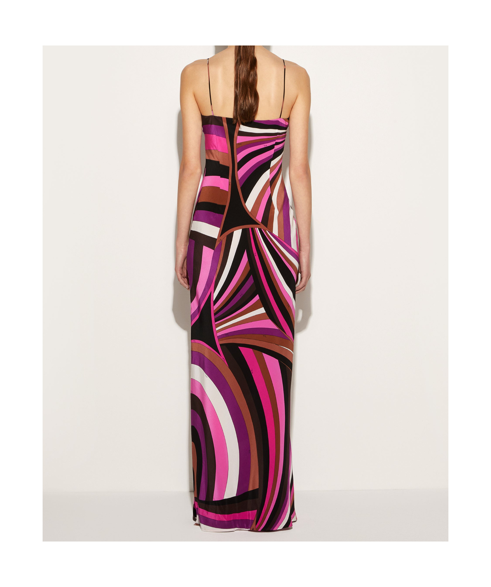 Pucci Silk Dress With Iride Print And V Neckline In Multicolor