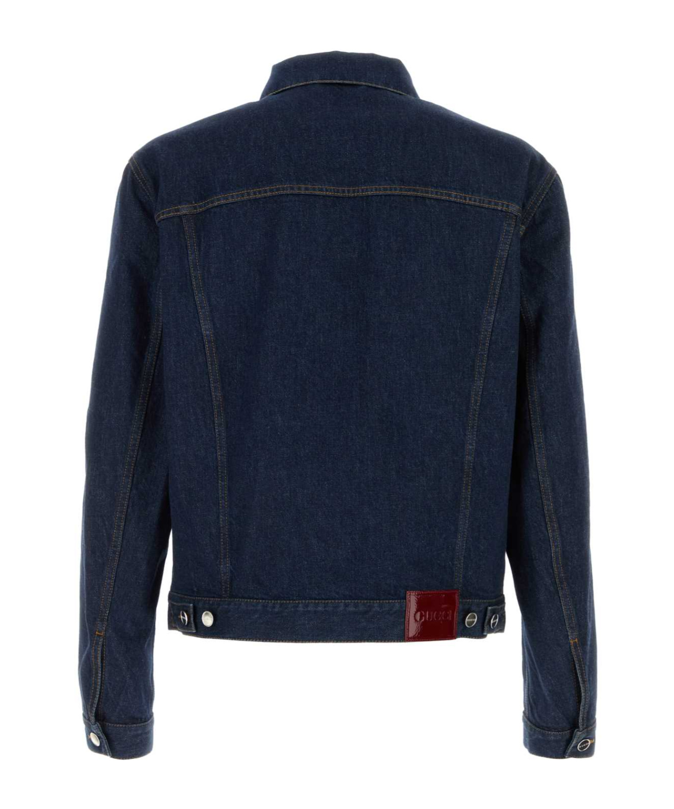 Gucci Denim Jacket With Adjustable Waist And Pockets In Blue