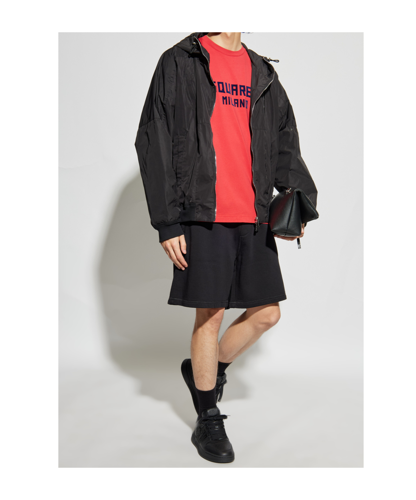 Dsquared2 Elastic-waistband Cotton Shorts In Black
