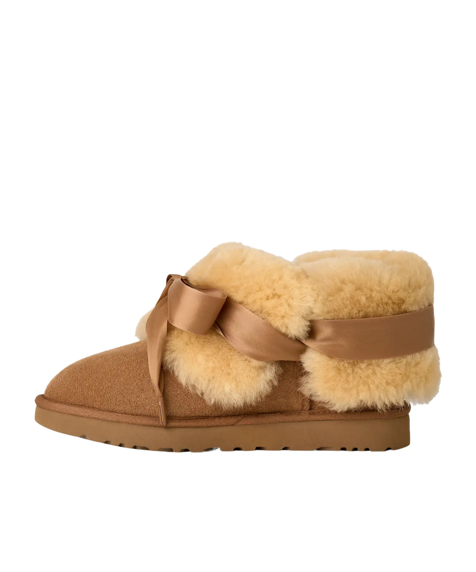 Ugg Ankle Boot With Lace Detail And Rubber Sole In Brown
