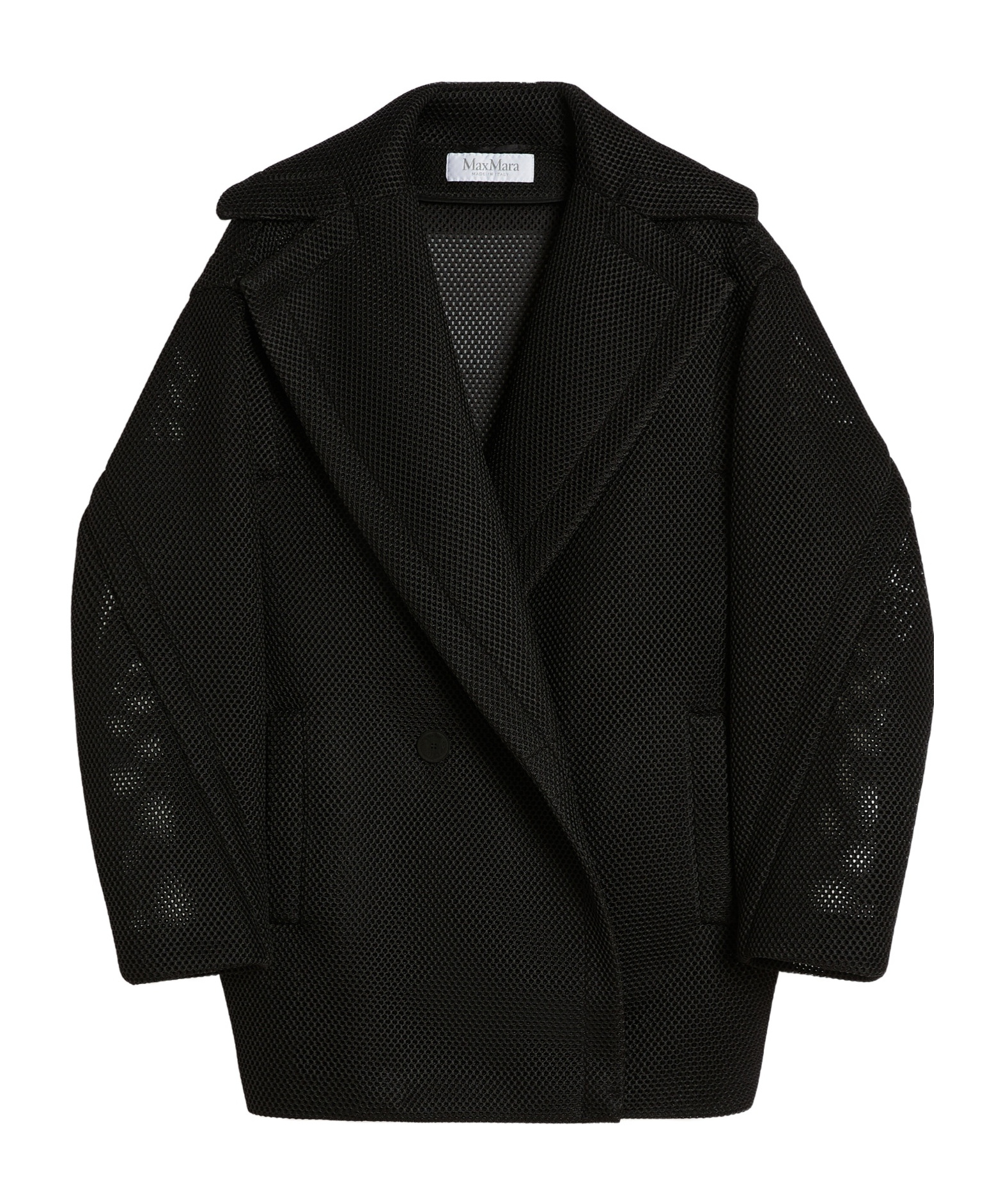 Max Mara Double-breasted Long-sleeved Jacket In Black