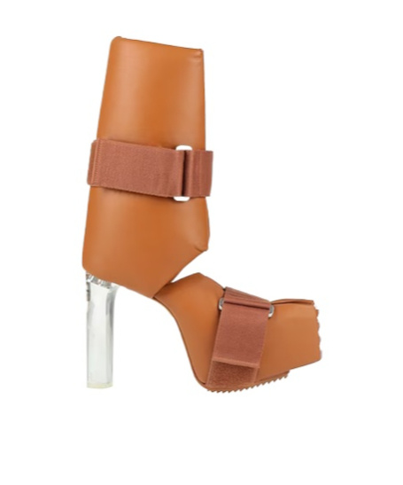 Rick Owens Simple Leather Platform Boots In Brown