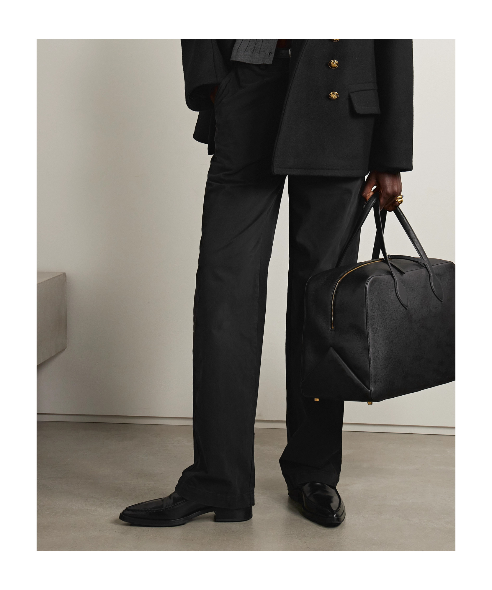 Nili Lotan Eliot Twill Wide-leg Pants In Black