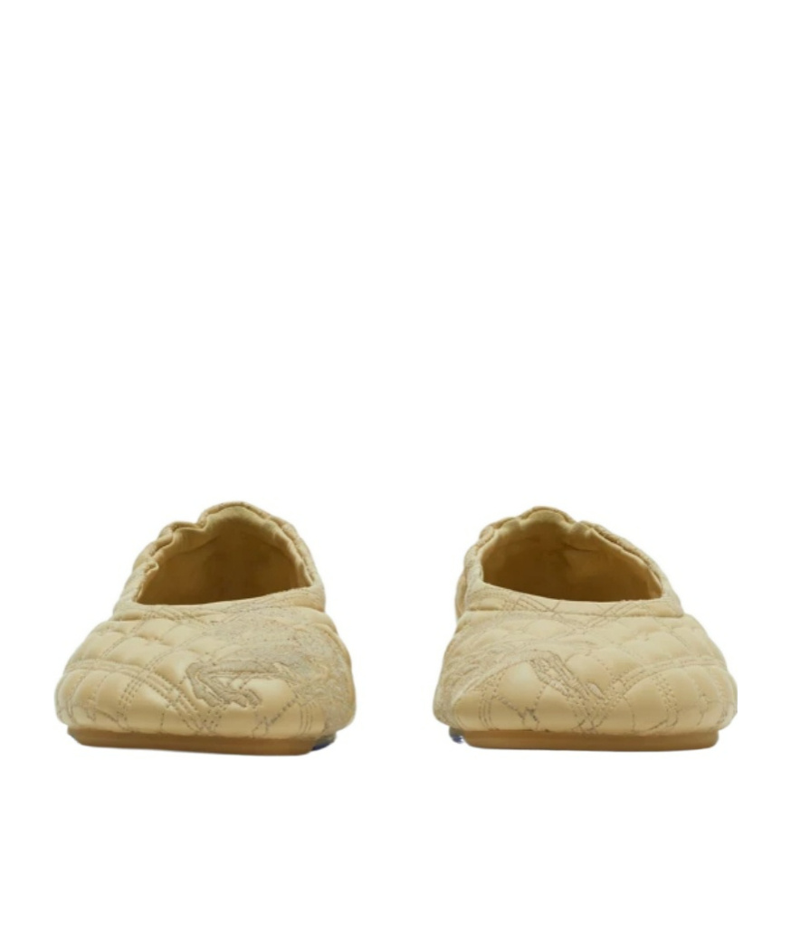 Burberry Sadler Quilted Leather Ballerina Flats In Nude