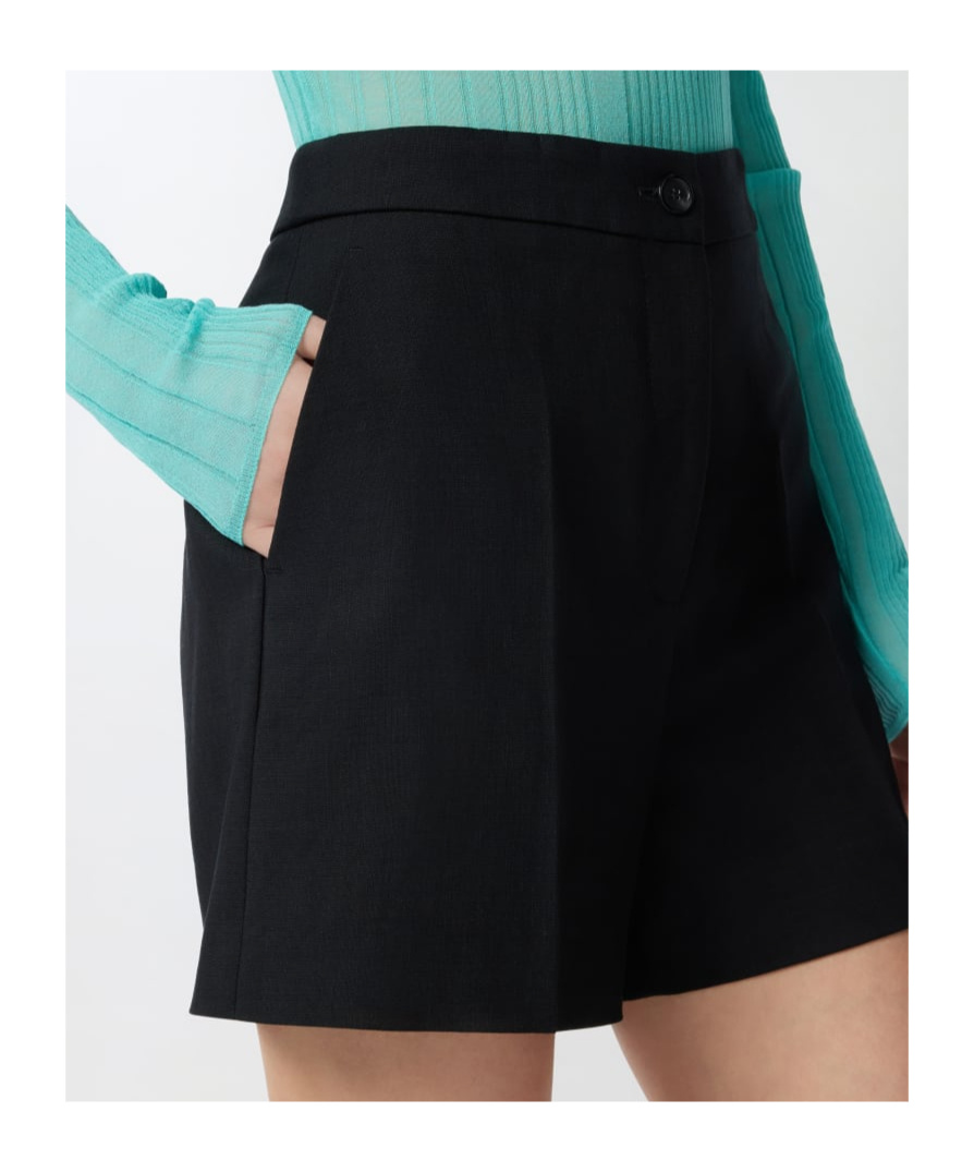 Pinko Twill Tailored Shorts For Men In Black